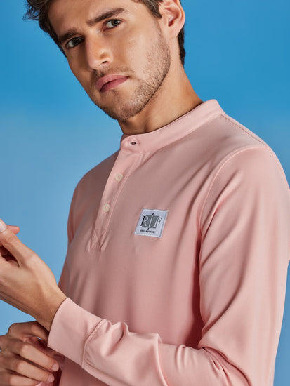 Pink Henley Sweatshirt