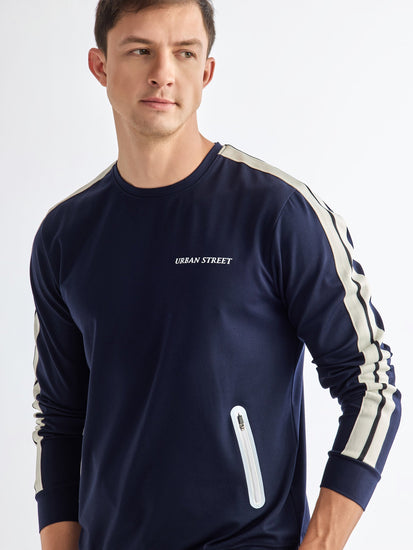 Navy Printed Sweatshirt