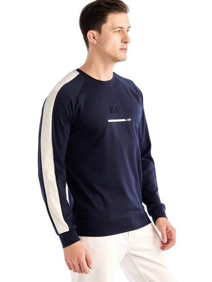 Navy Printed Sweatshirt