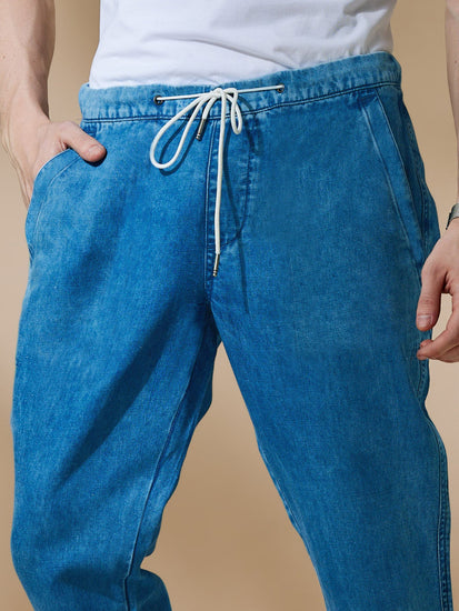 Blue Linen Travel Pant