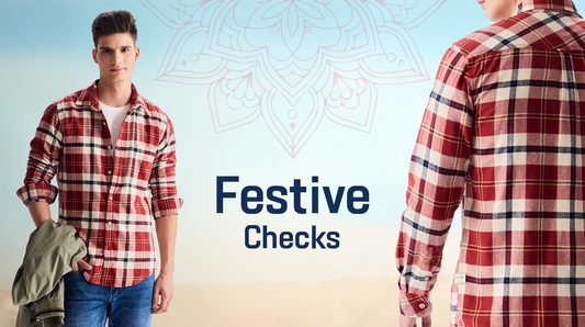 check shirt for men banner - Red Flame