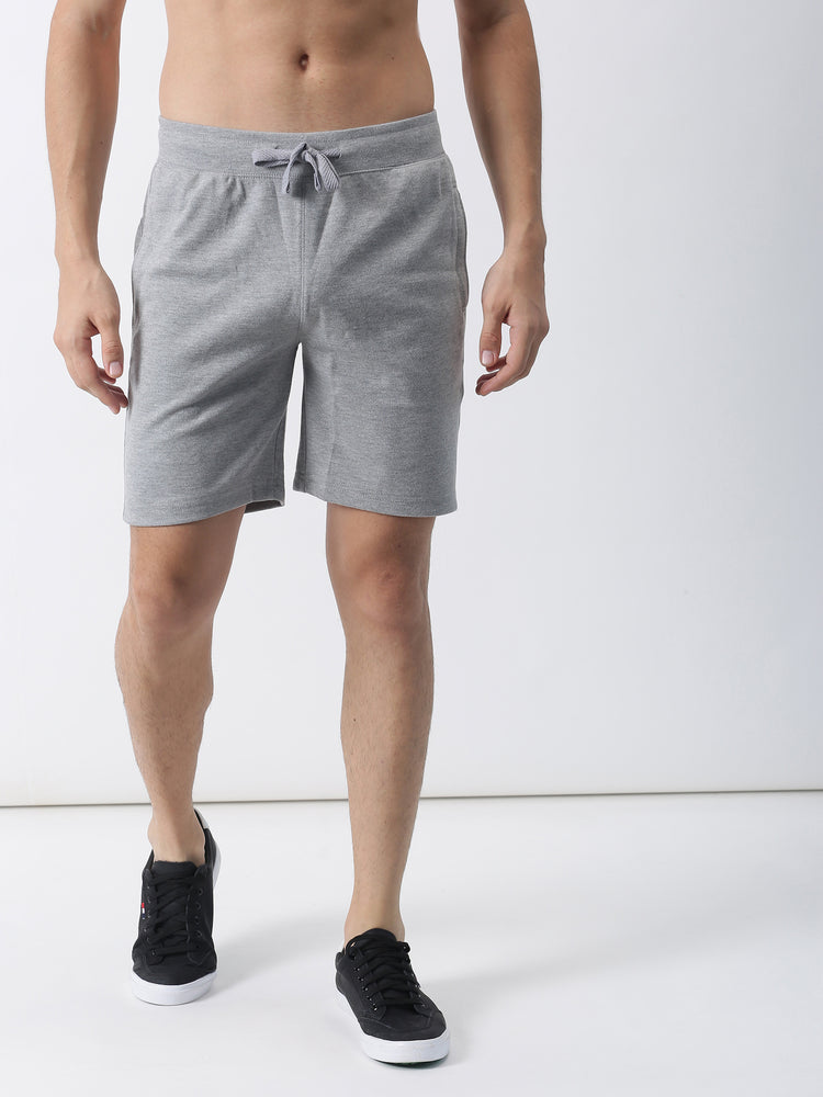 Grey Knits Plain  Shorts