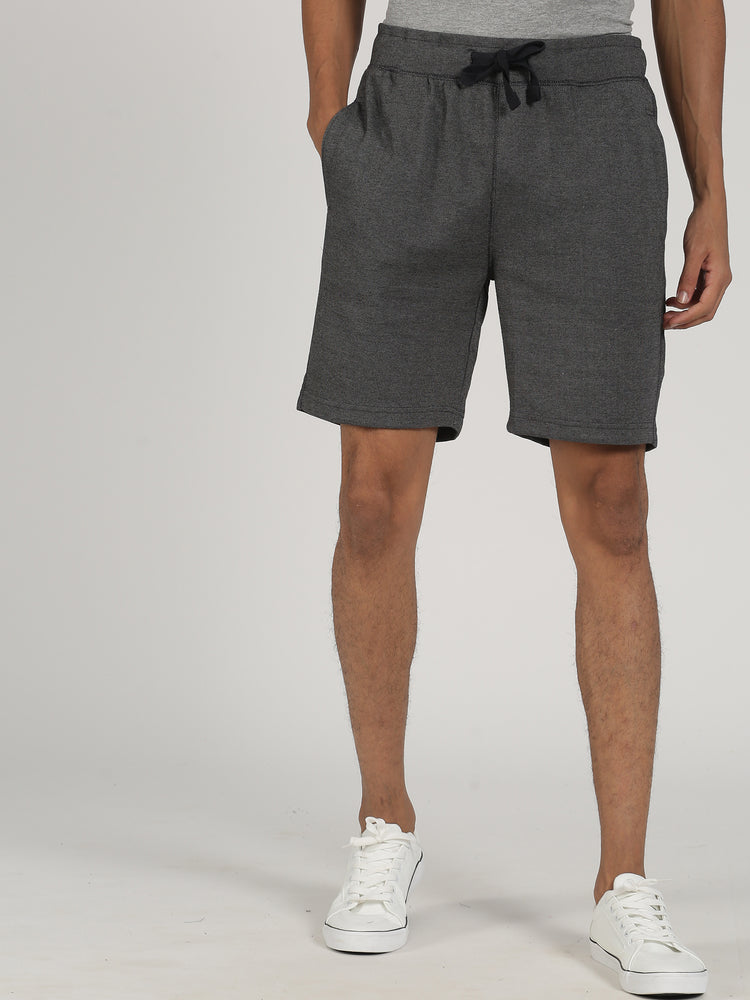 Grey Knits Plain  Shorts