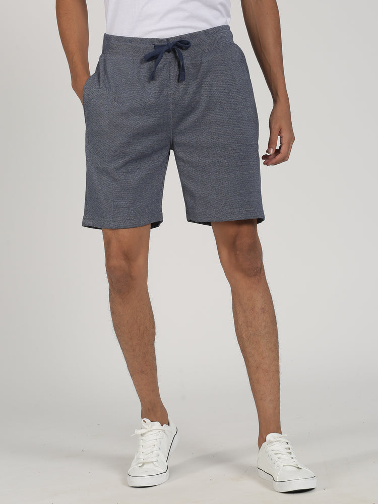 Navy KnIts Plain  Shorts