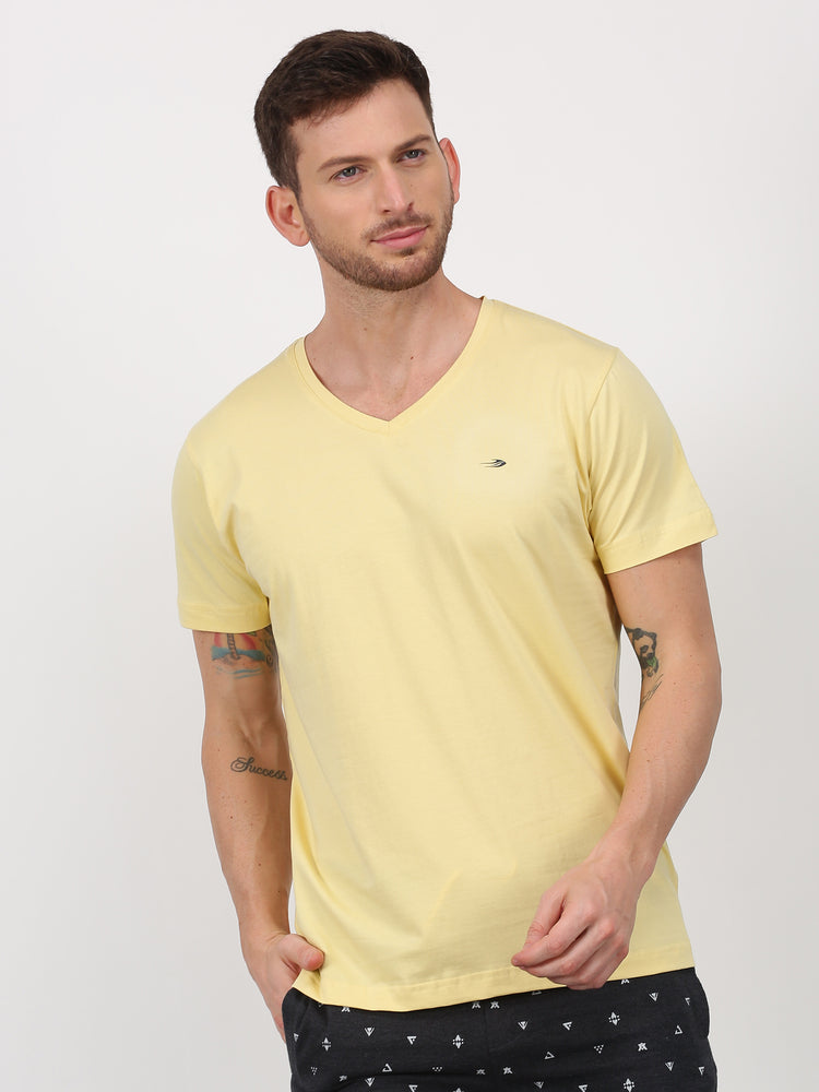 Cotton Stretch V-neck T-Shirt