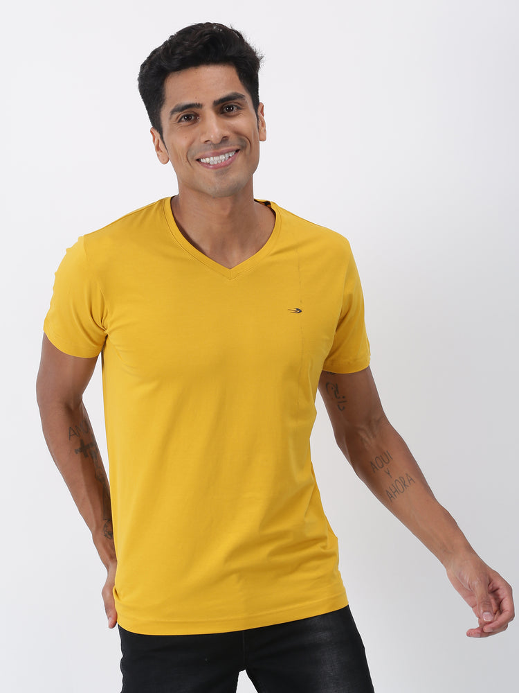Cotton Stretch V-neck T-Shirt