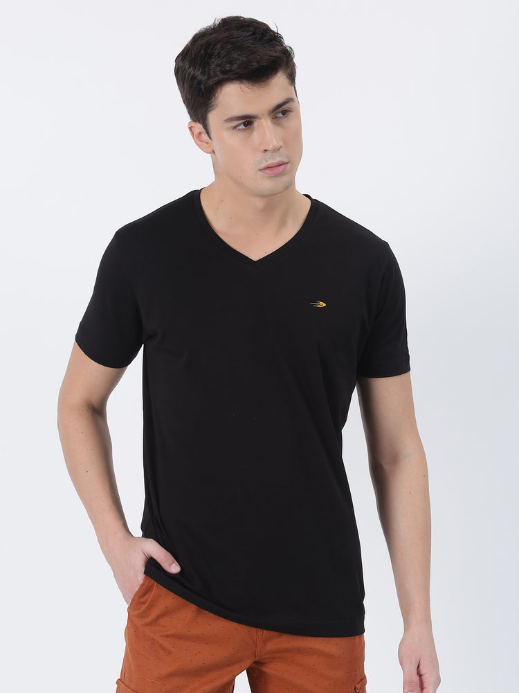 Cotton Stretch V-neck T-Shirt