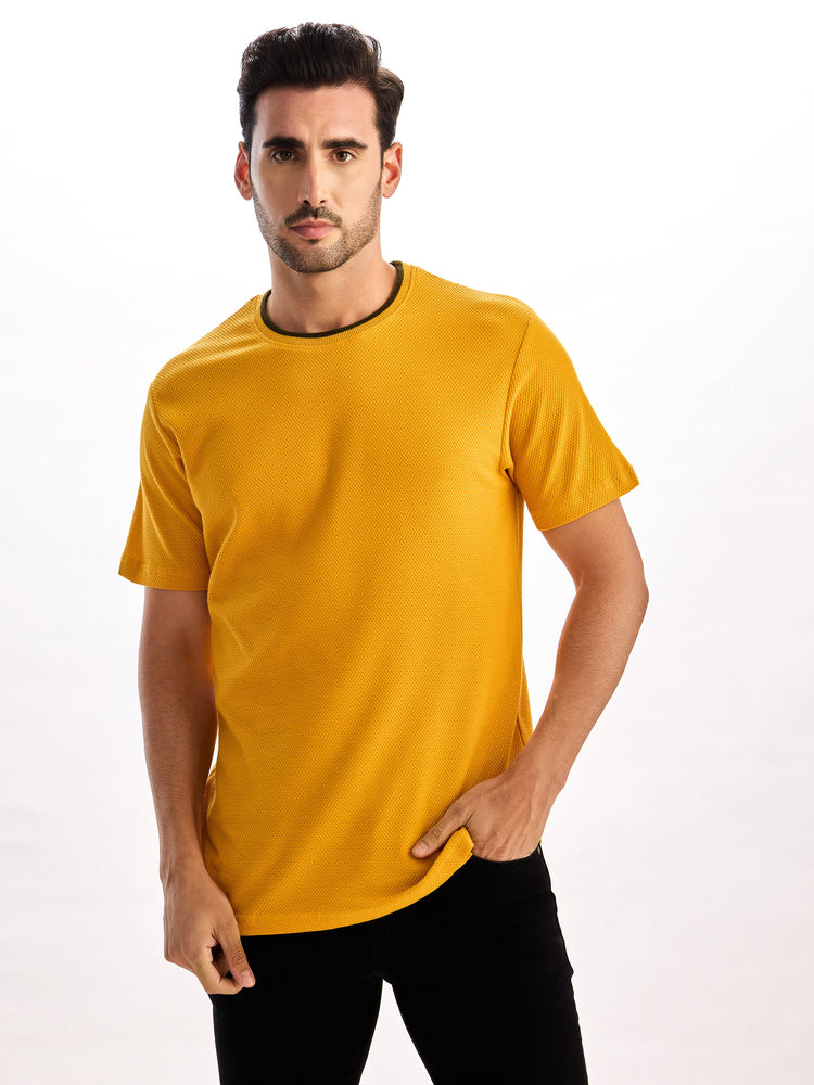 Yellow Cotton Crew T-Shirts