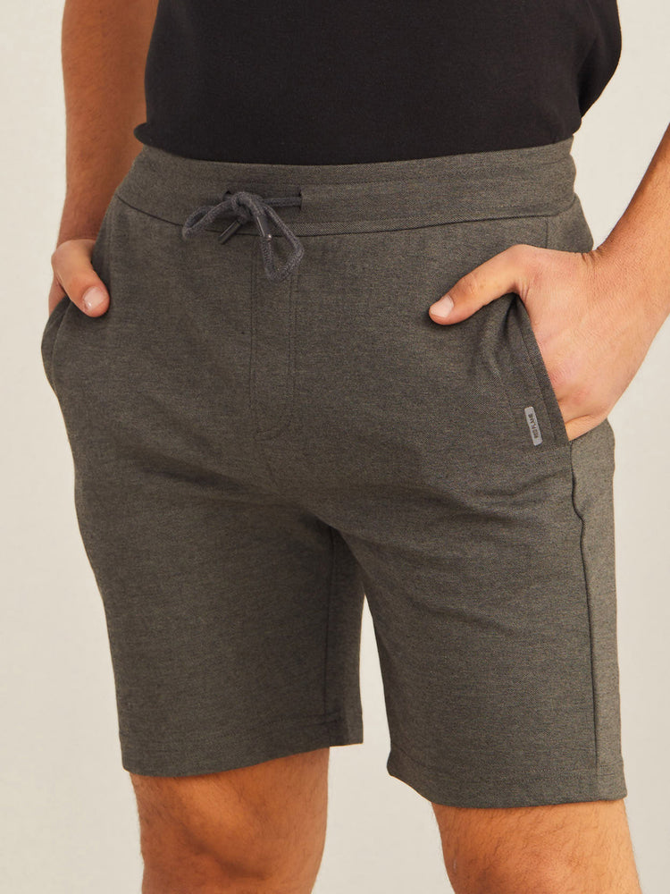 Grey Knits Jacquard  Shorts