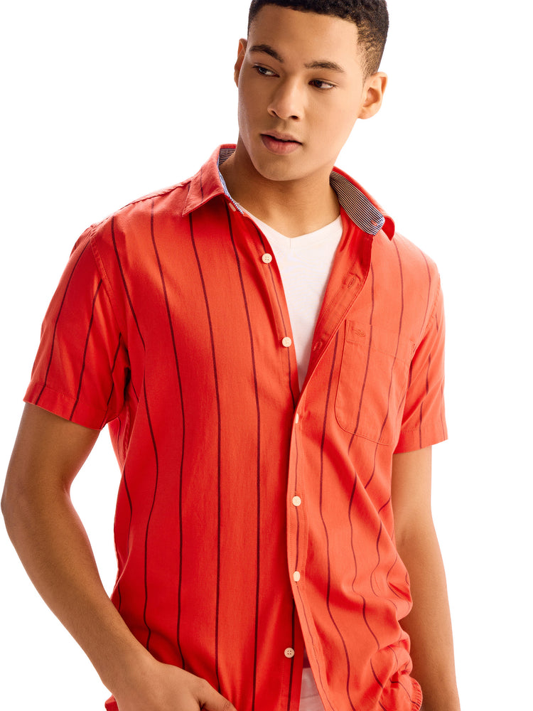 Red  Striped Pure Cotton Shirt