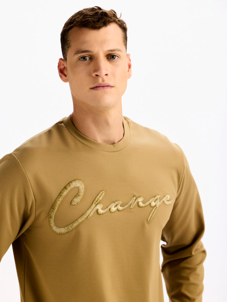Cream Solid Sweatshirt