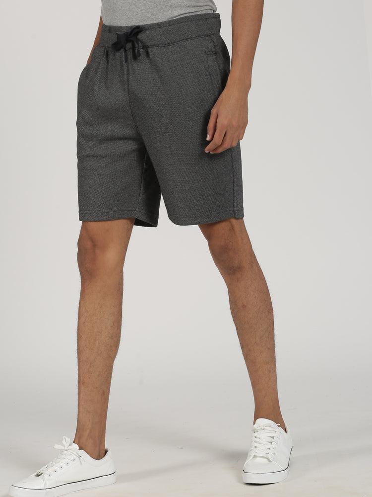 Grey Knits Plain  Shorts