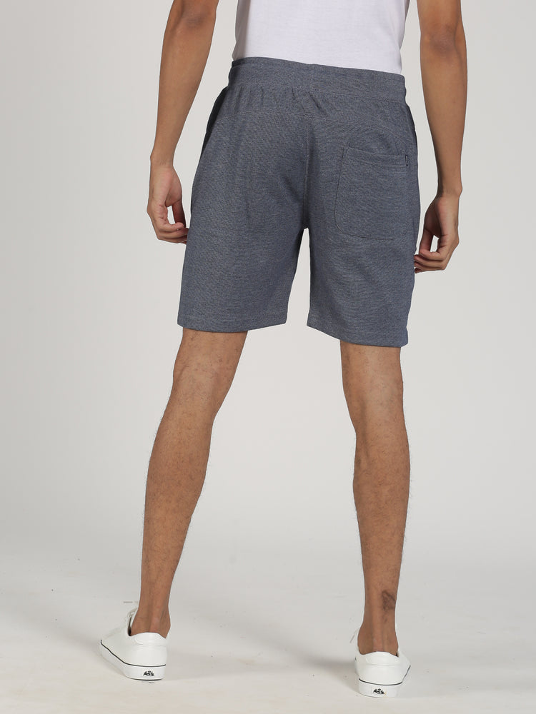 Navy KnIts Plain  Shorts