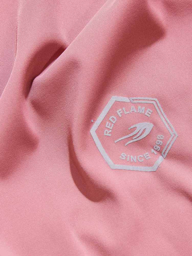 Pink Rayon Nylon Stretch Crew Neck T-Shirt