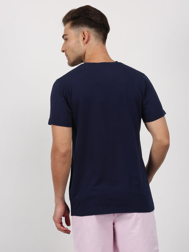 Navy Cotton Crew Neck T-Shirt