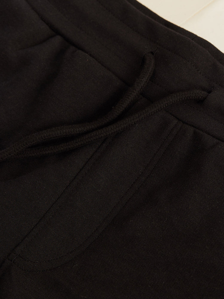 Black Knits Jacquard  Shorts