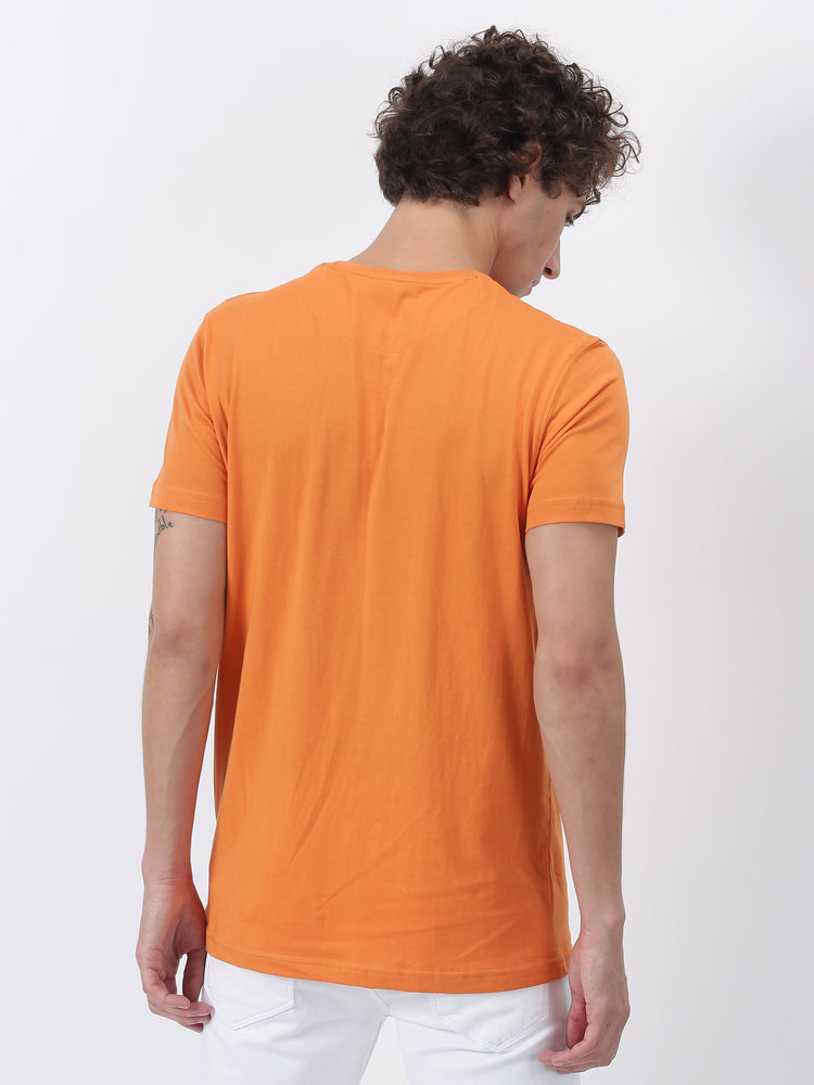 Saffron Cotton Crew Neck T-Shirt