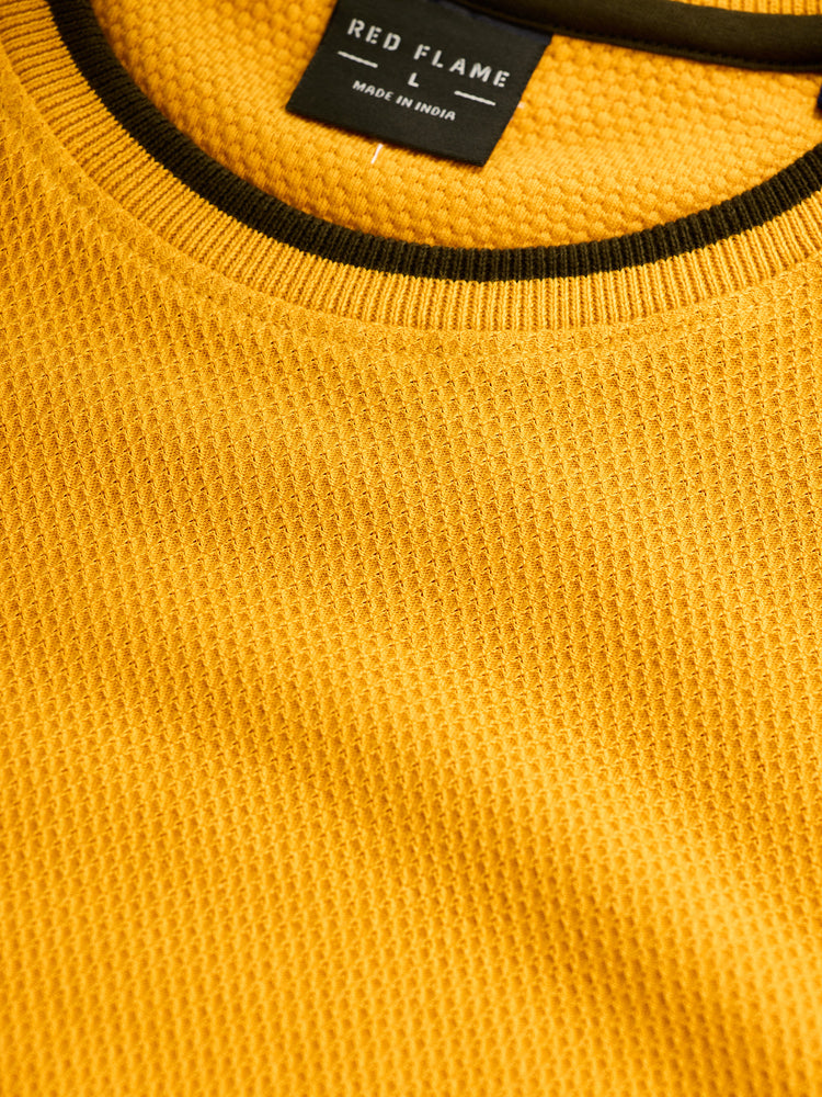 Yellow Cotton Crew T-Shirts
