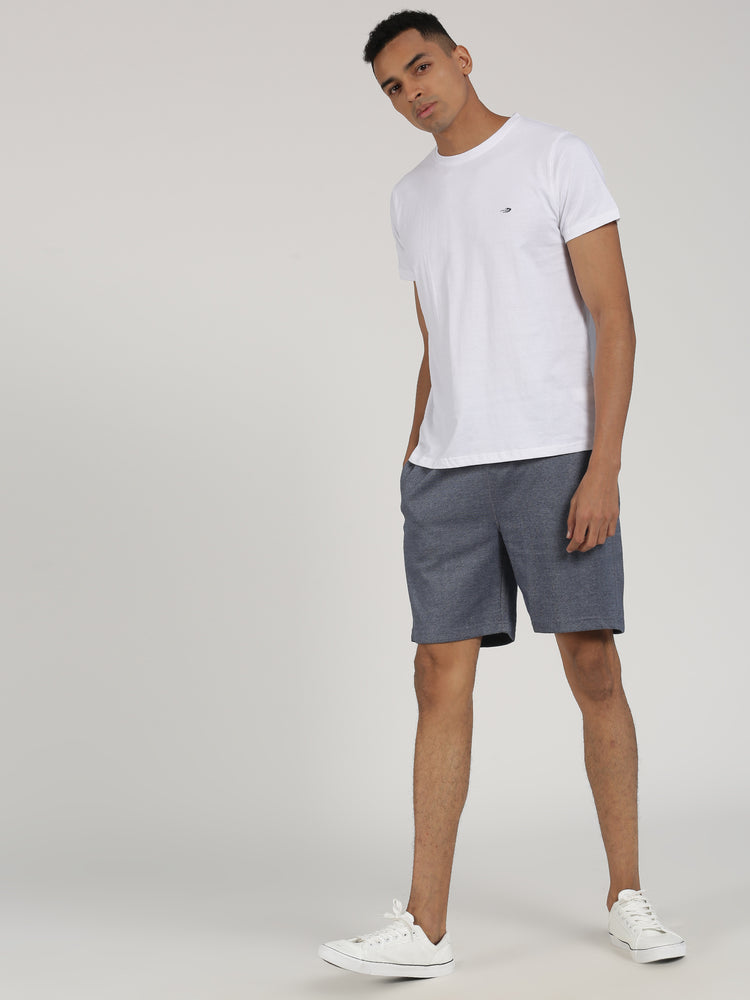 Navy KnIts Plain  Shorts