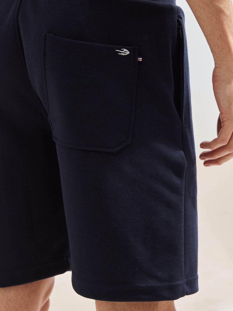 Navy Knits Jacquard  Shorts