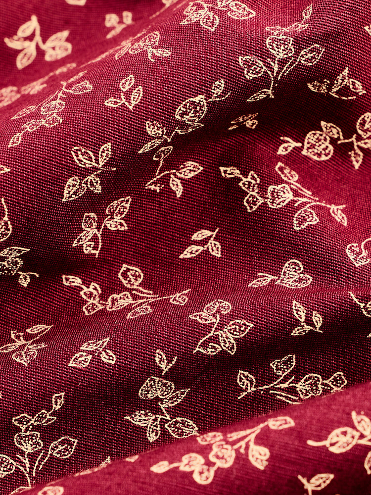 Maroon Printed Kurta
