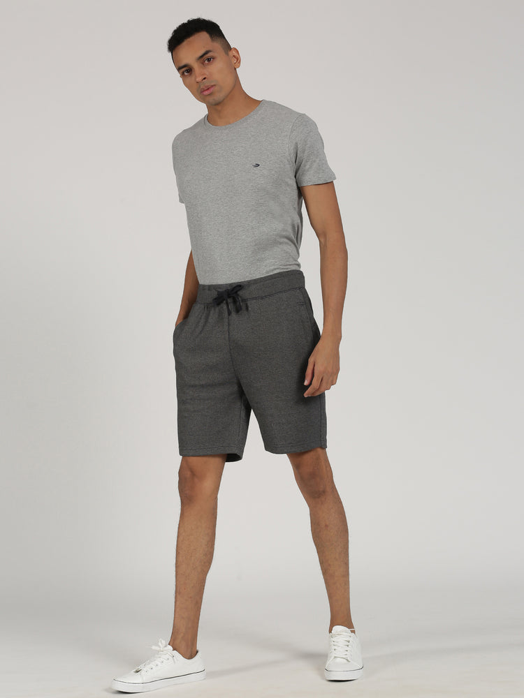 Grey Knits Plain  Shorts
