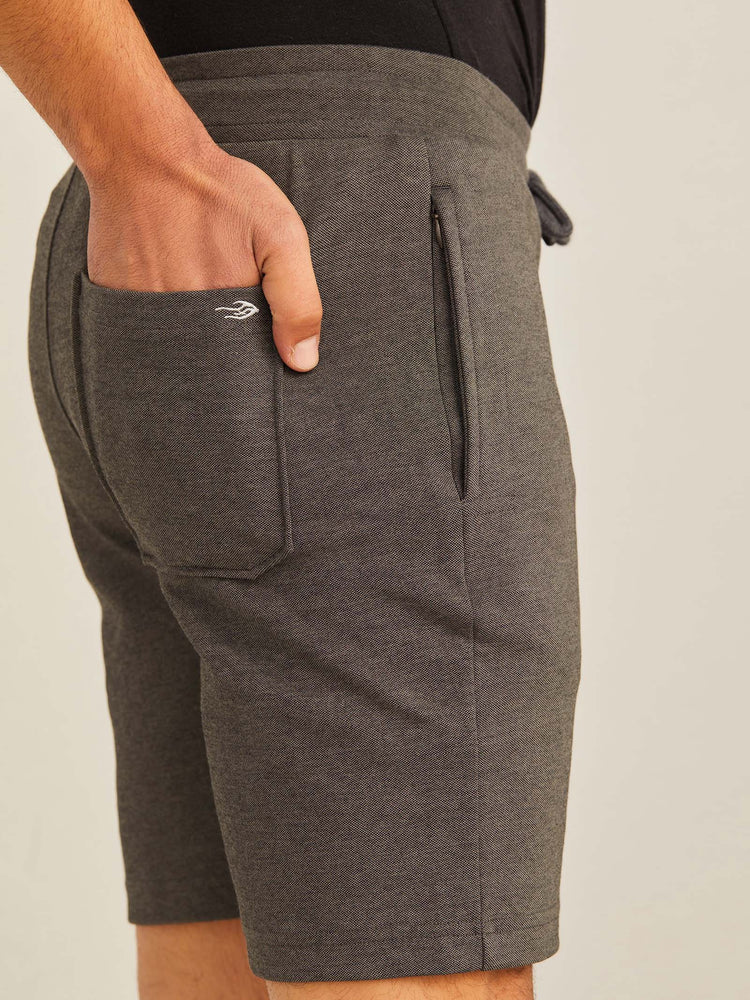 Grey Knits Jacquard  Shorts