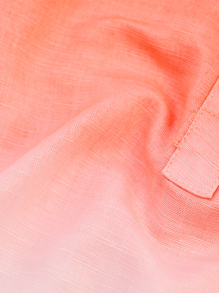 Orange Tie Dye Linen Kurta