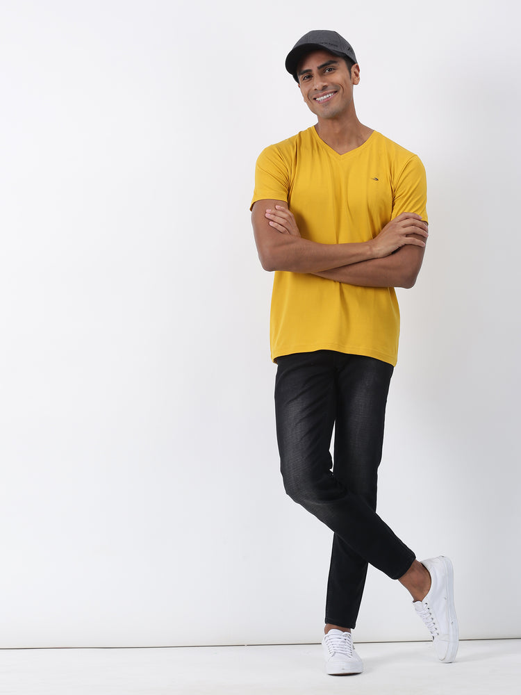 Cotton Stretch V-neck T-Shirt