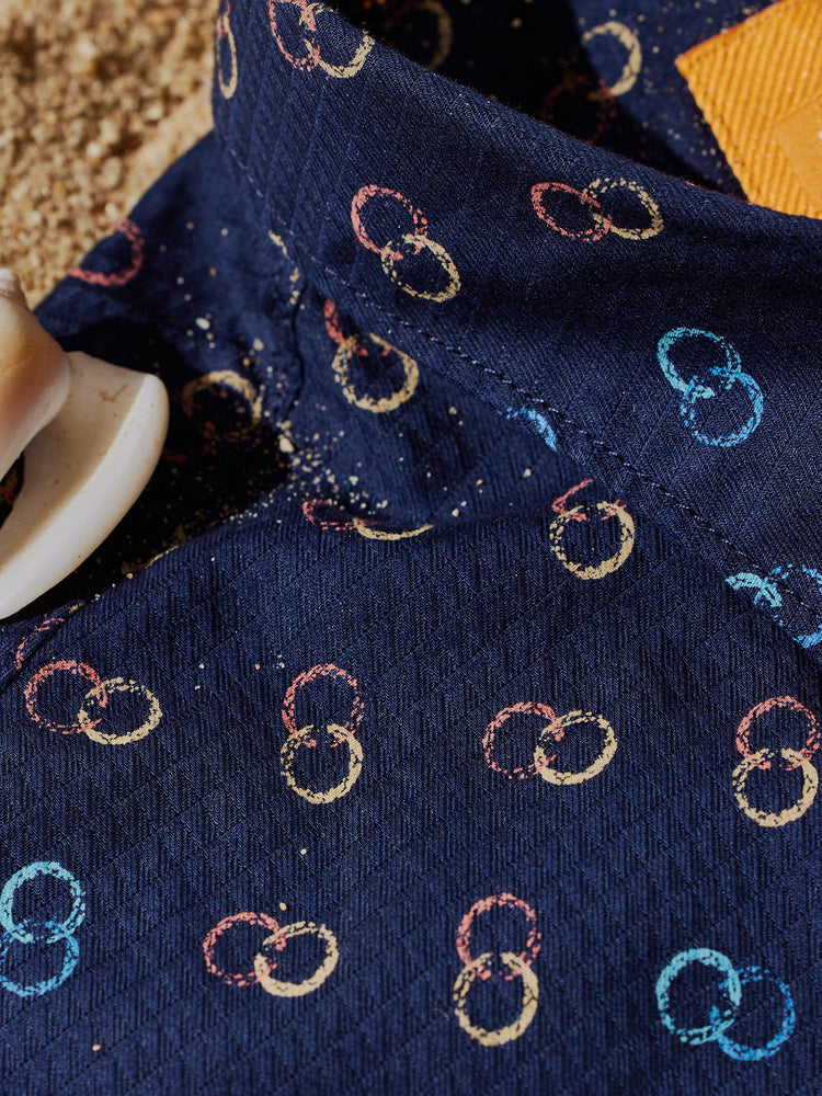 Navy  Printed  Shirt