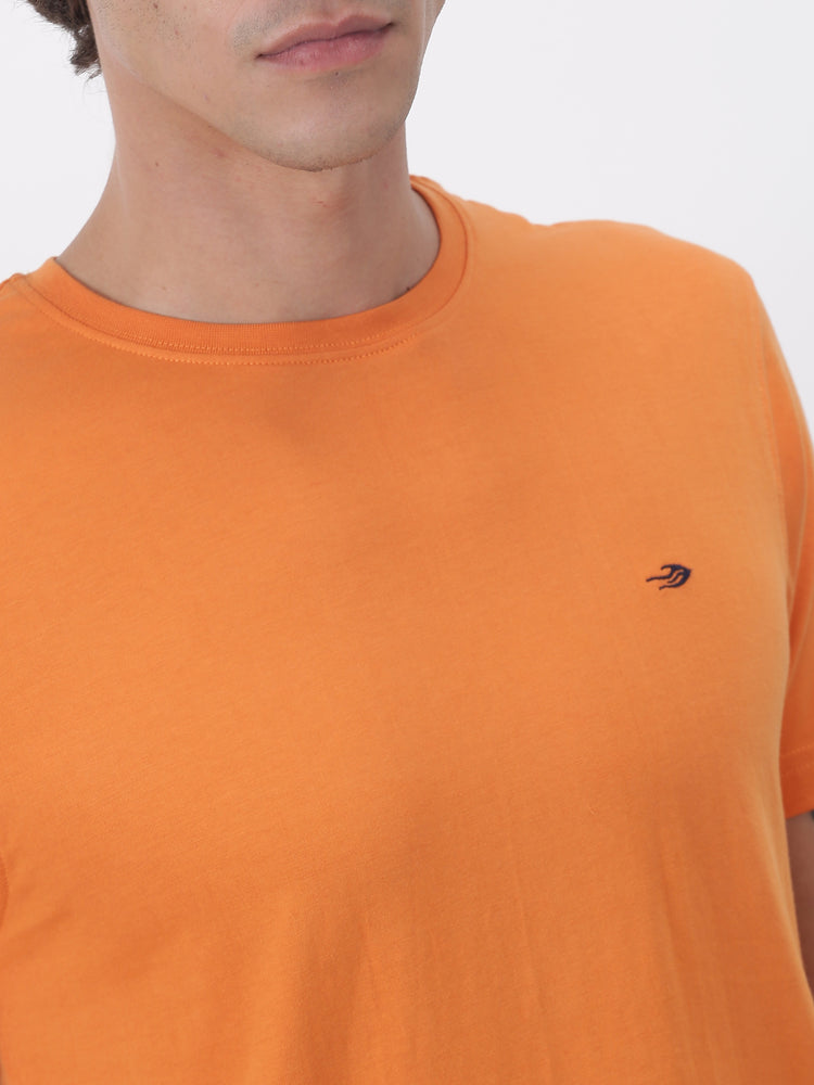 Saffron Cotton Crew Neck T-Shirt