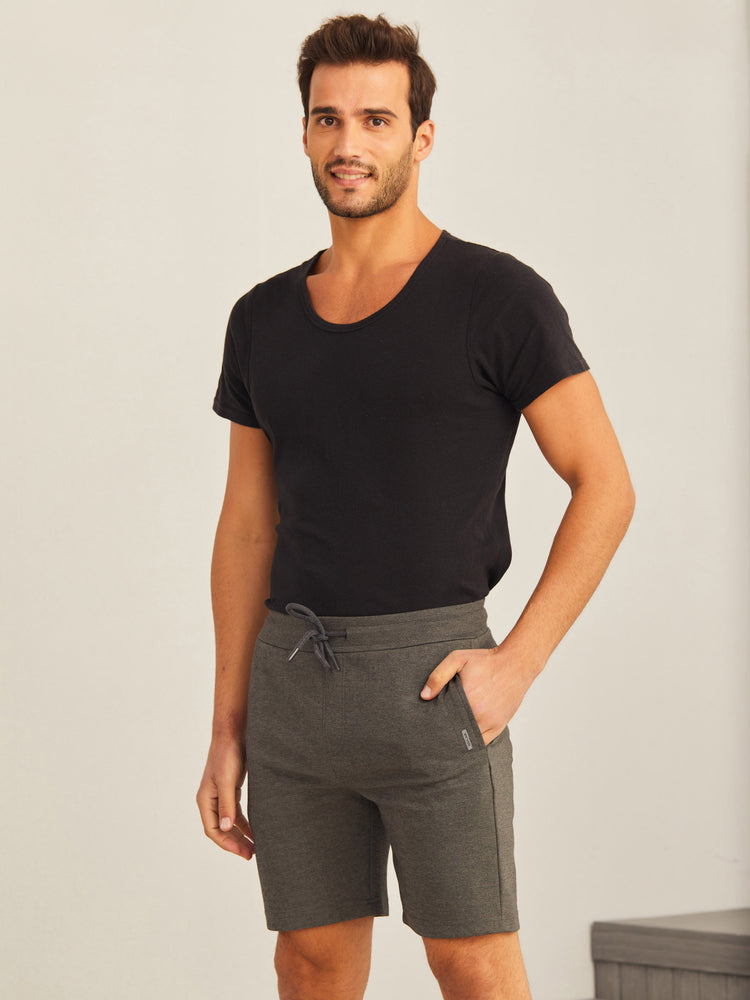 Grey Knits Jacquard  Shorts