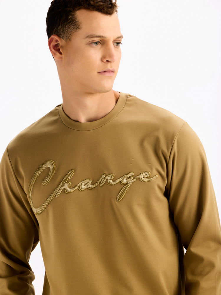 Cream Solid Sweatshirt