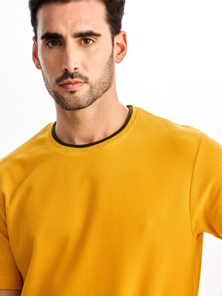 Yellow Cotton Crew T-Shirts