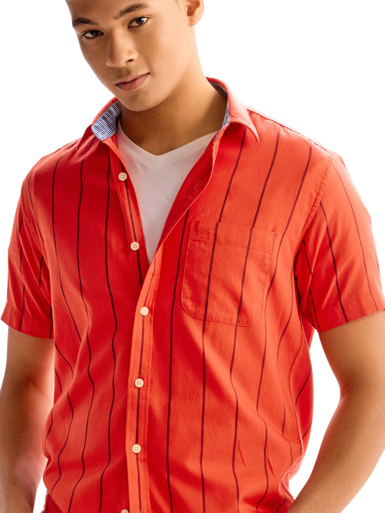 Red  Striped Pure Cotton Shirt