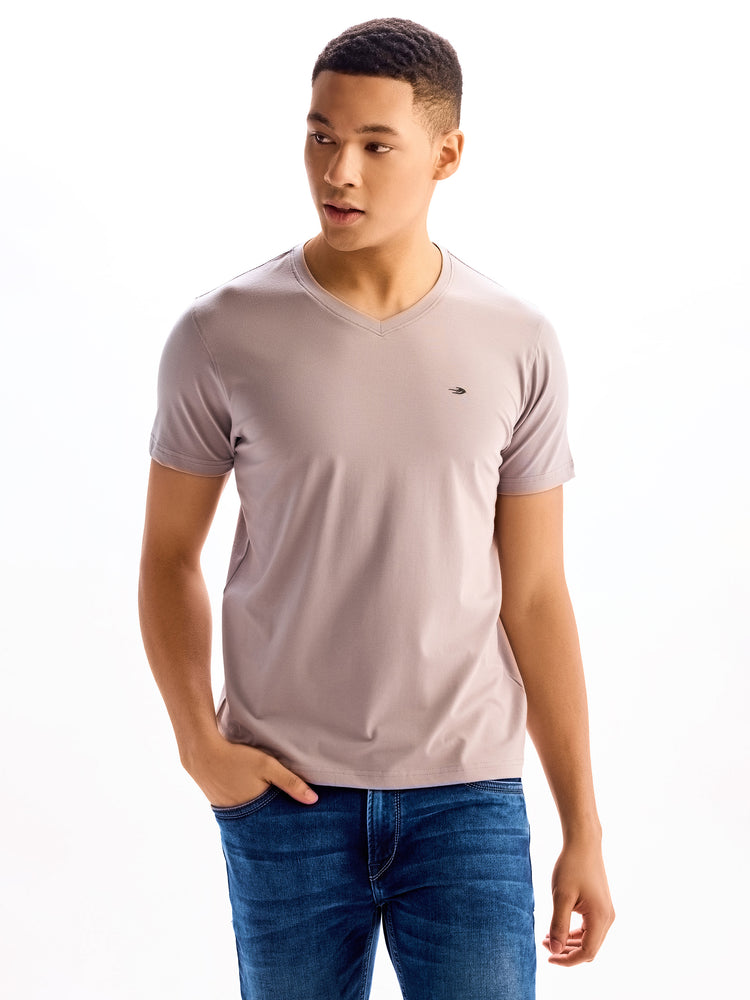 Cotton Stretch V-neck T-Shirt