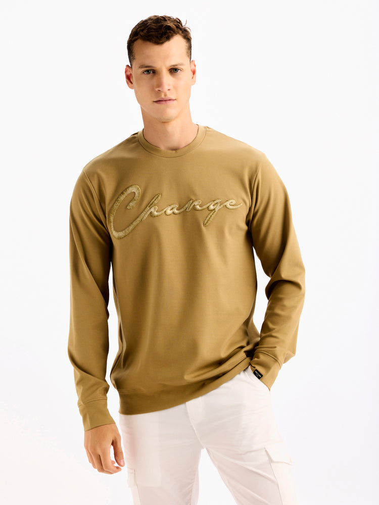 Cream Solid Sweatshirt