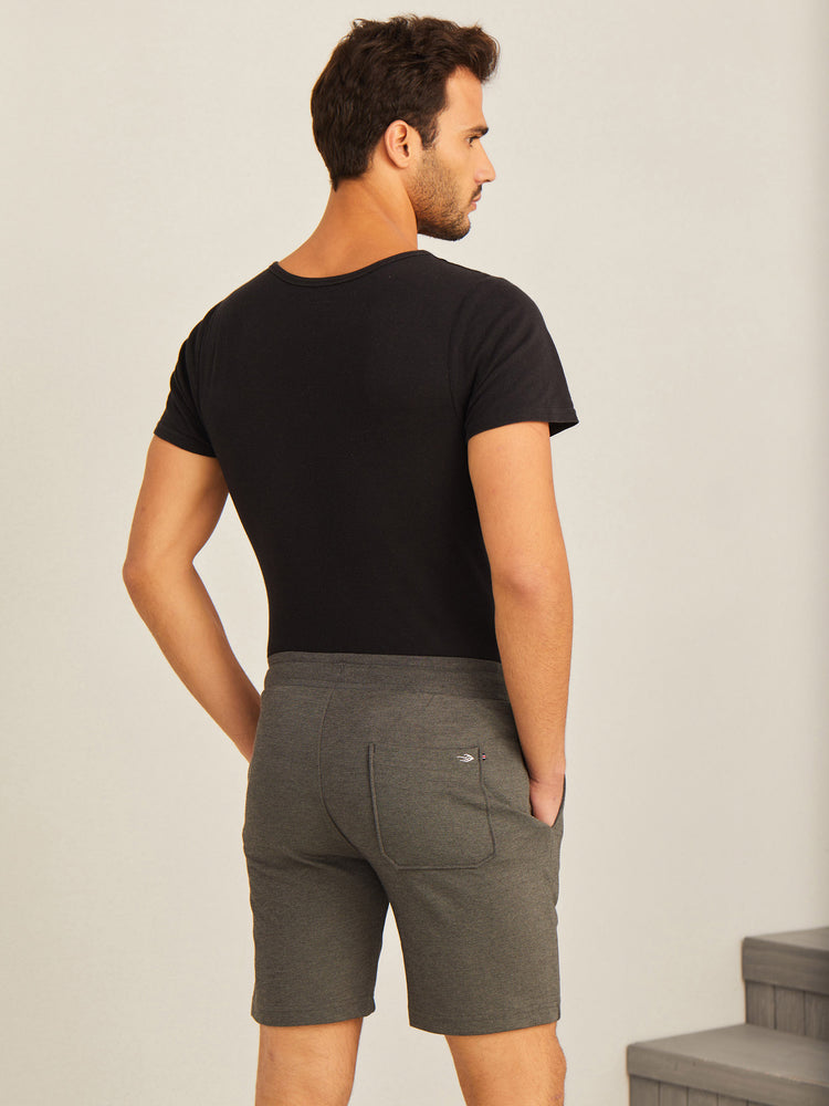 Grey Knits Jacquard  Shorts