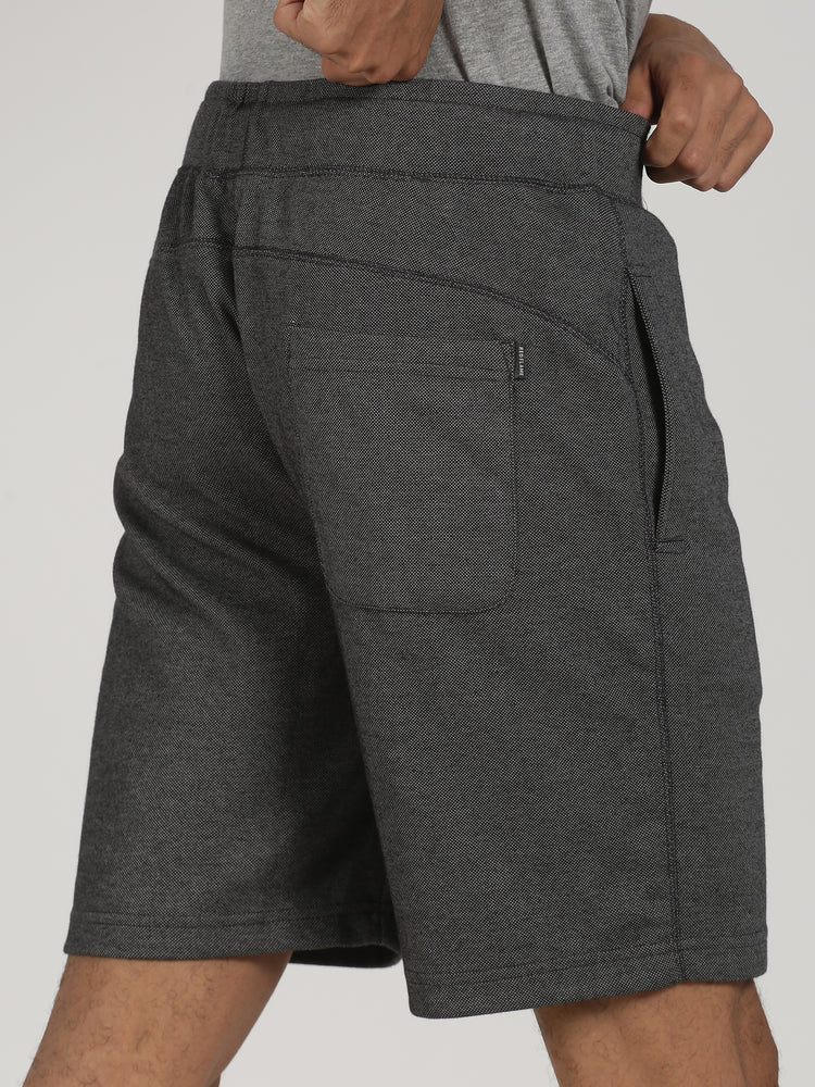 Grey Knits Plain  Shorts