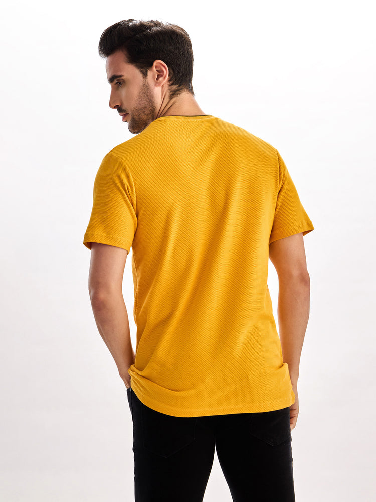 Yellow Cotton Crew T-Shirts