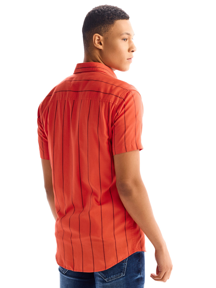 Red  Striped Pure Cotton Shirt