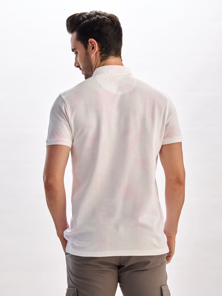 Pink Tie Dye Polo T-Shirt