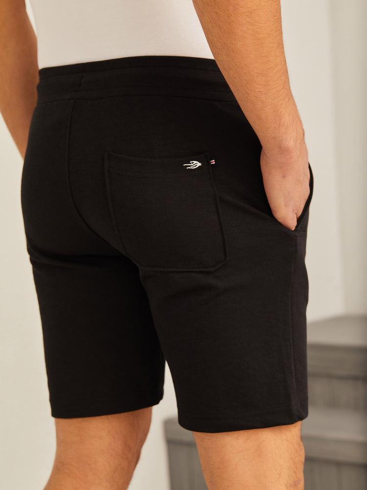 Black Knits Jacquard  Shorts