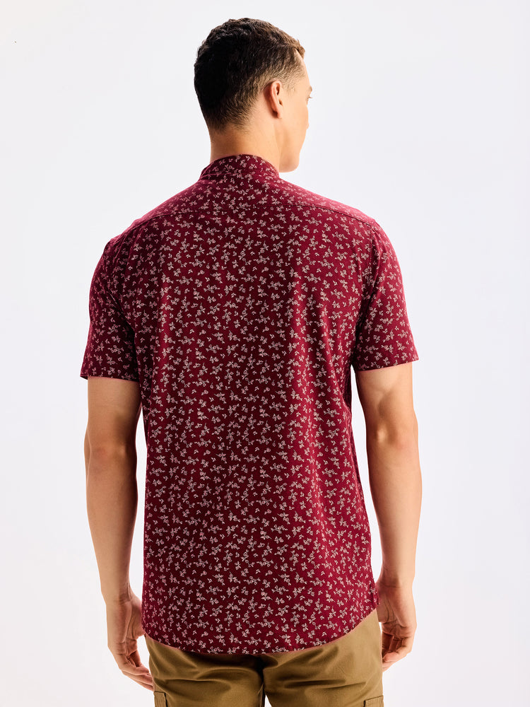 Maroon Printed Kurta