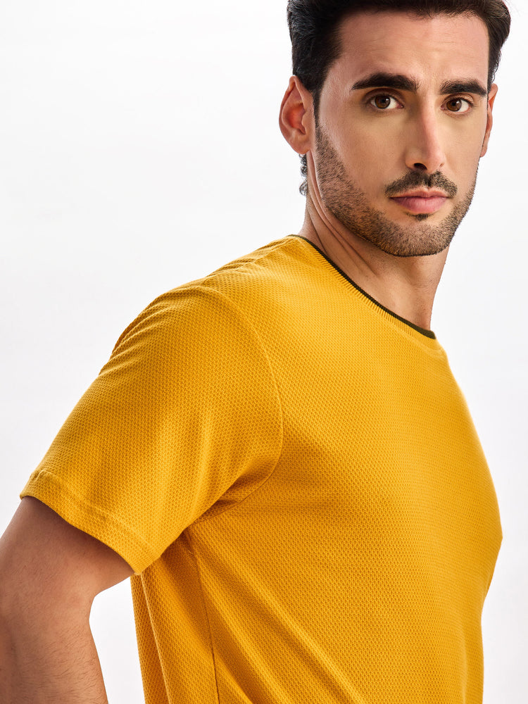 Yellow Cotton Crew T-Shirts
