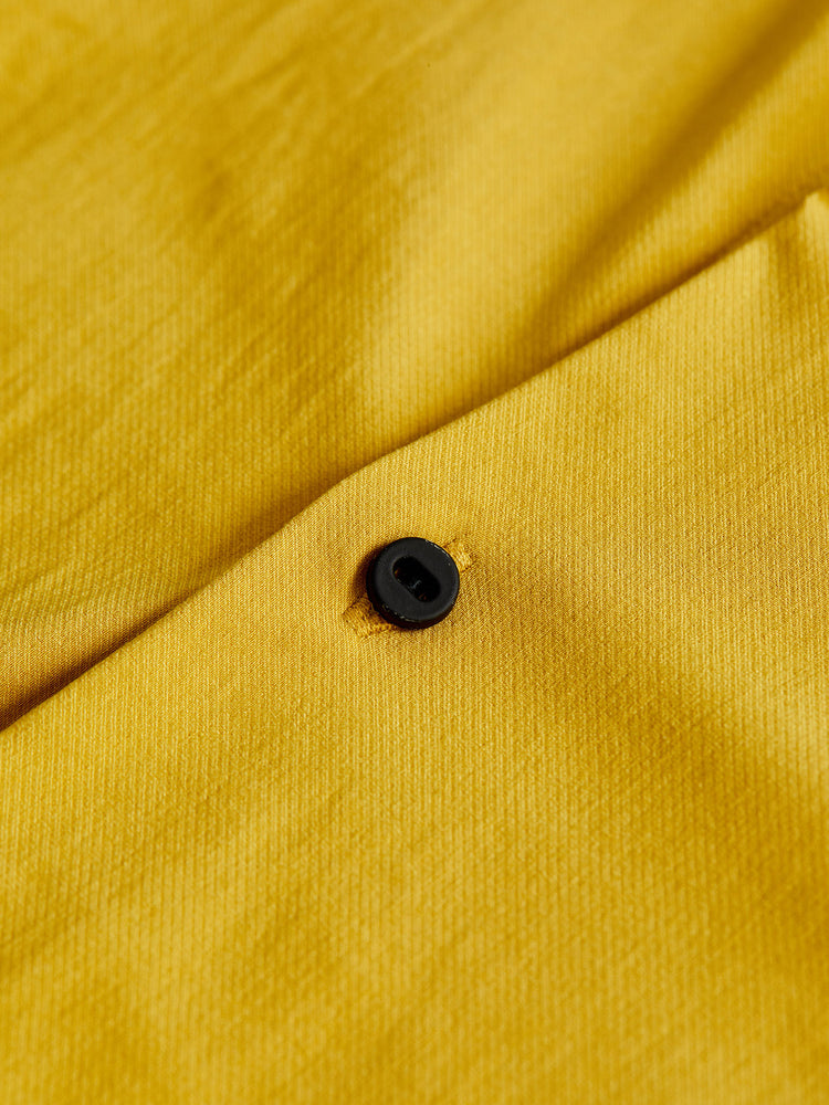 Yellow Poly Stretch Cut-Way Collar Shirt