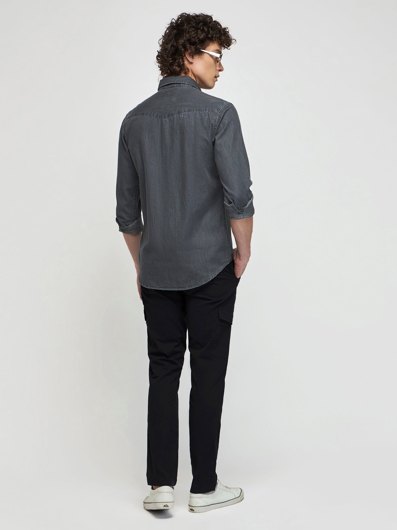 Double Pocket Silky Denim Shirt