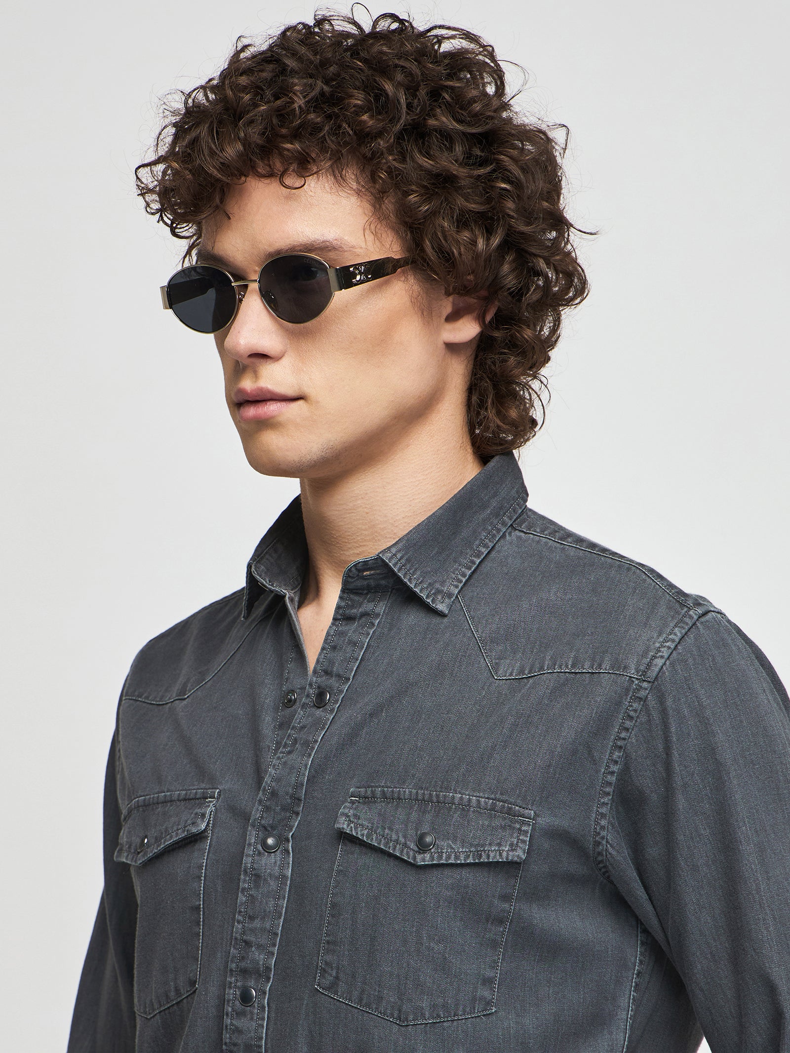 Double Pocket Silky Denim Shirt