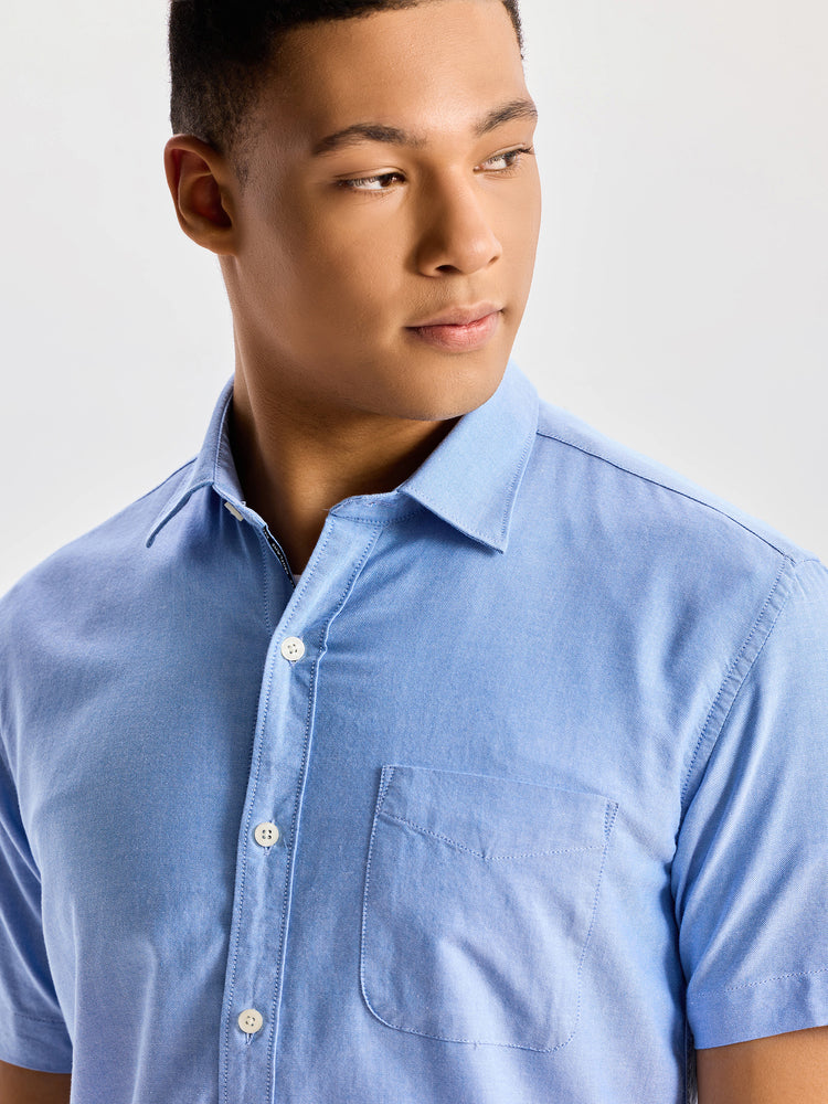 Blue Plain Pure Cotton Shirt