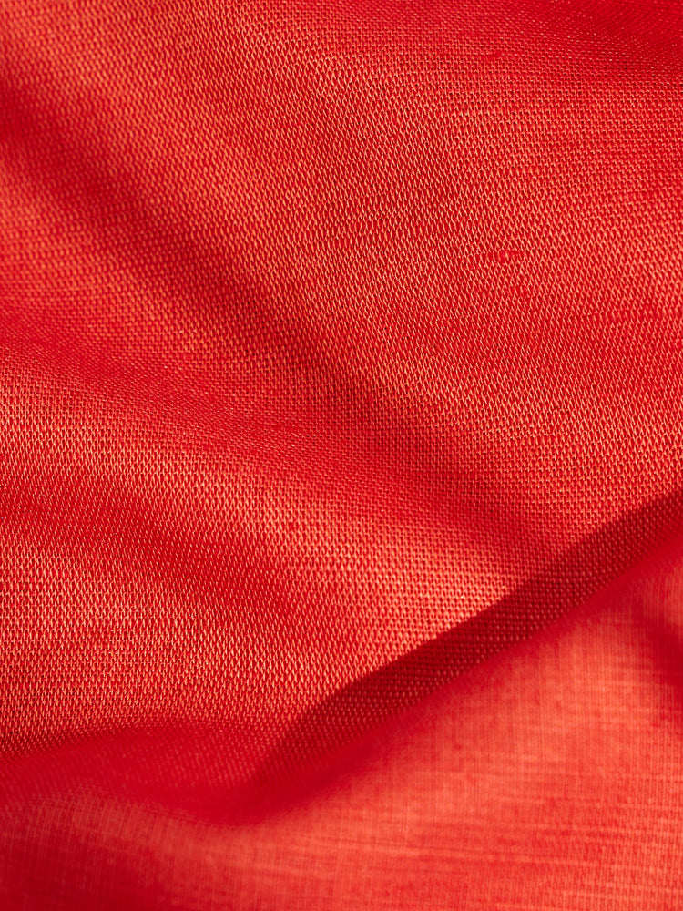 Orange Solid Linen Kurta